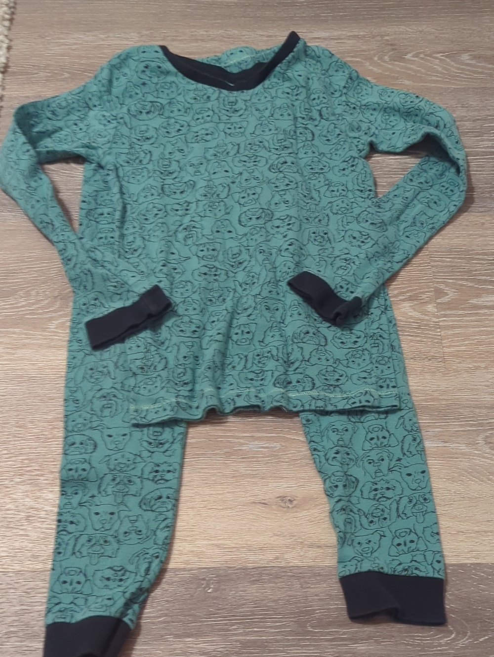 Burt's Bees Kids Mint Green and dark Blue Dog Pattern Pajamas